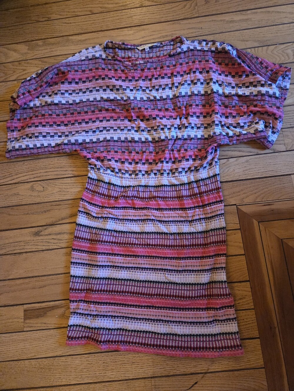 Trina Turk AMAYA Striped Pink/White/Navy Dress Size XL